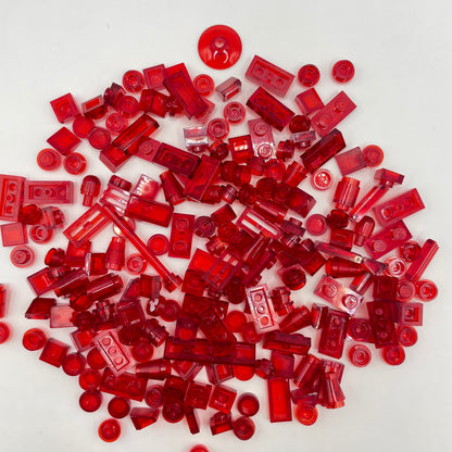 LEGO Transparent Red, Mixed Pieces, Approx. 40g