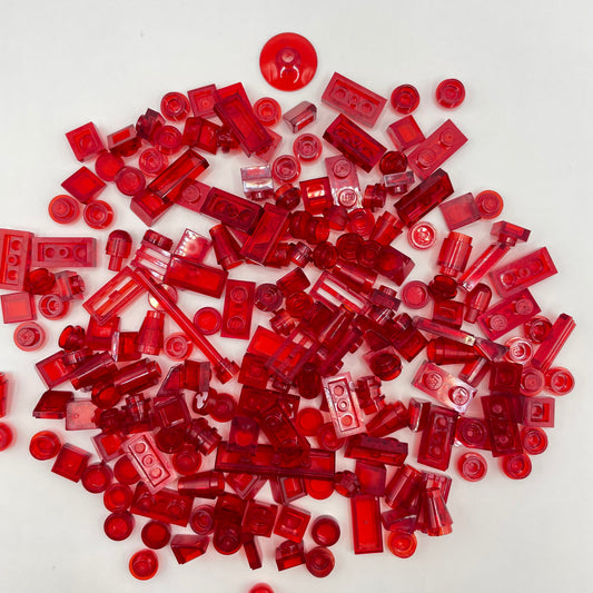 LEGO Transparent Red, Mixed Pieces, Approx. 40g