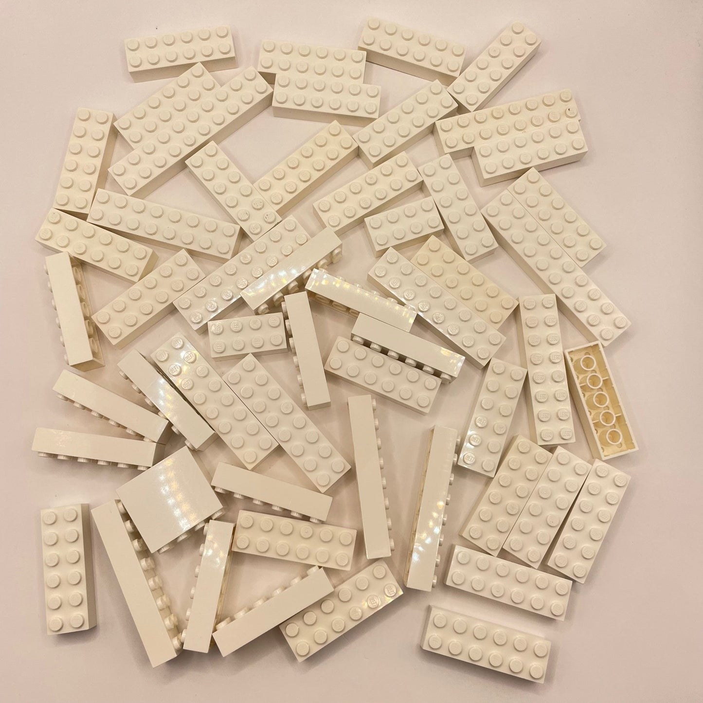 LEGO Bricks 2x Wide, Medium, White, Approx. 200g