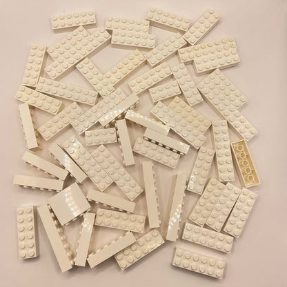 LEGO Bricks 2x Wide, Medium, White, Approx. 200g