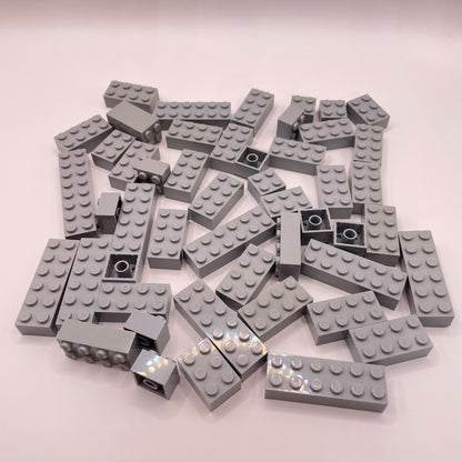 LEGO Bricks 2x Wide, Light Bluish Grey, Approx. 100g