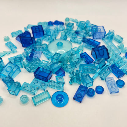 LEGO Mixed Trans-Blue, Mixed Pieces, Approx. 40g