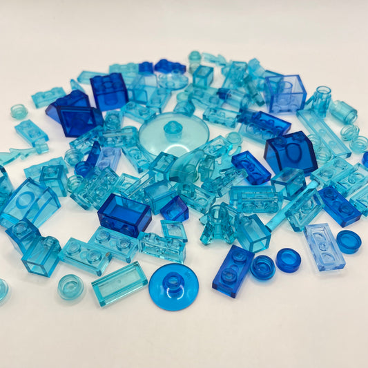 LEGO Mixed Trans-Blue, Mixed Pieces, Approx. 40g