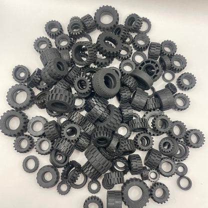LEGO Small and Medium Tyres, Approx. 250g GBC