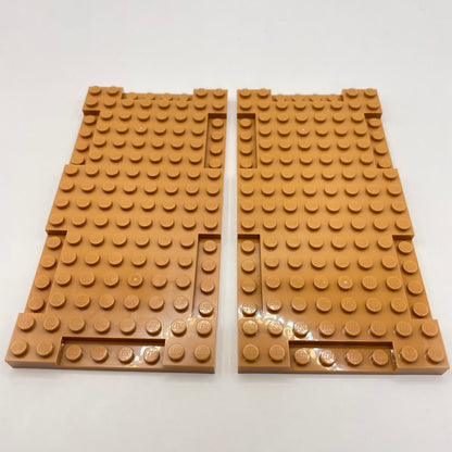 LEGO 8x16 Modified Plates, Medium Nougat, 2 Pieces,