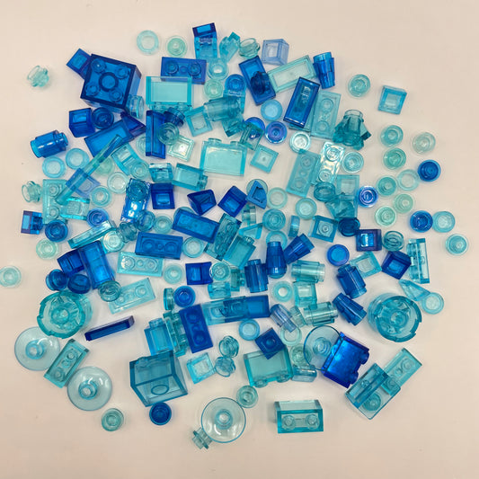 LEGO Mixed Transparent-Blue, Mixed Pieces, Approx. 40g