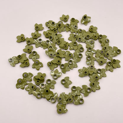 LEGO Olive Green Plant Plate, Round 1 x 1 with 3 Leaves, 80 Pieces (32607)