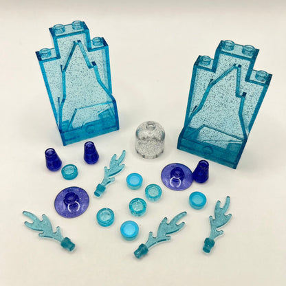 LEGO Transparent Blue Glitter, Mixed Pieces (19 Pieces)