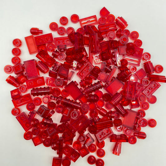 LEGO Transparent Red, Mixed Pieces, Approx. 40g