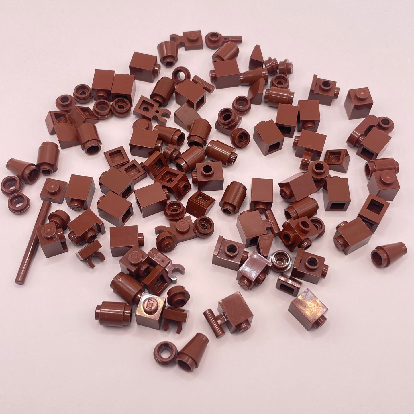 LEGO Greebling, Reddish Brown, 100 pieces