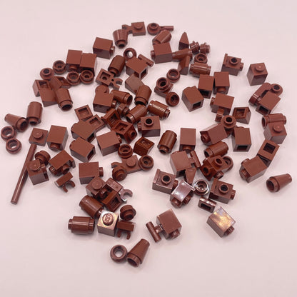 LEGO Greebling, Reddish Brown, 100 pieces