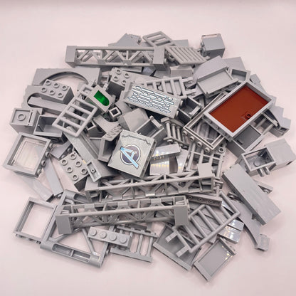 LEGO Building Pieces, Light Bluish Grey, Approx. 220g