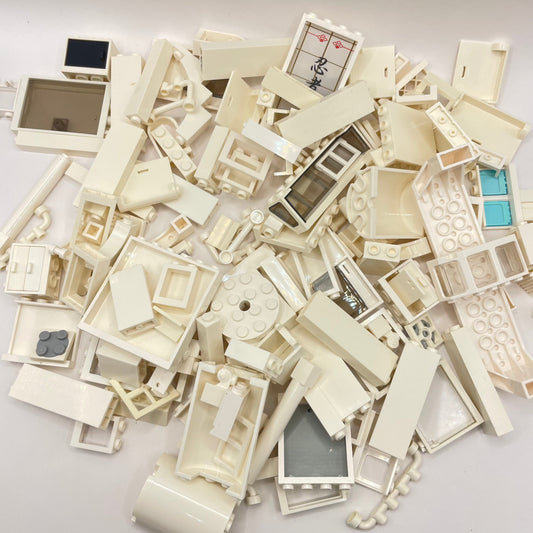 LEGO White, Mixed Building, Approx. 250g, some colour faded