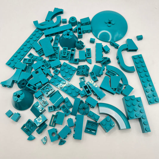 LEGO Mixed Bricks, Dark Turquoise, Approx. 90g