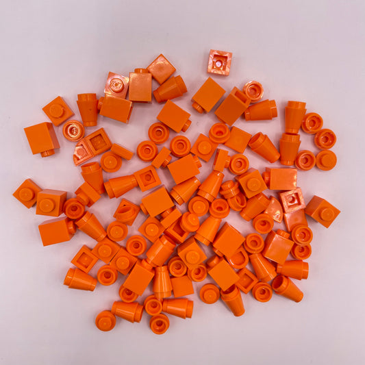 LEGO Greebling, Orange, 100 Pieces