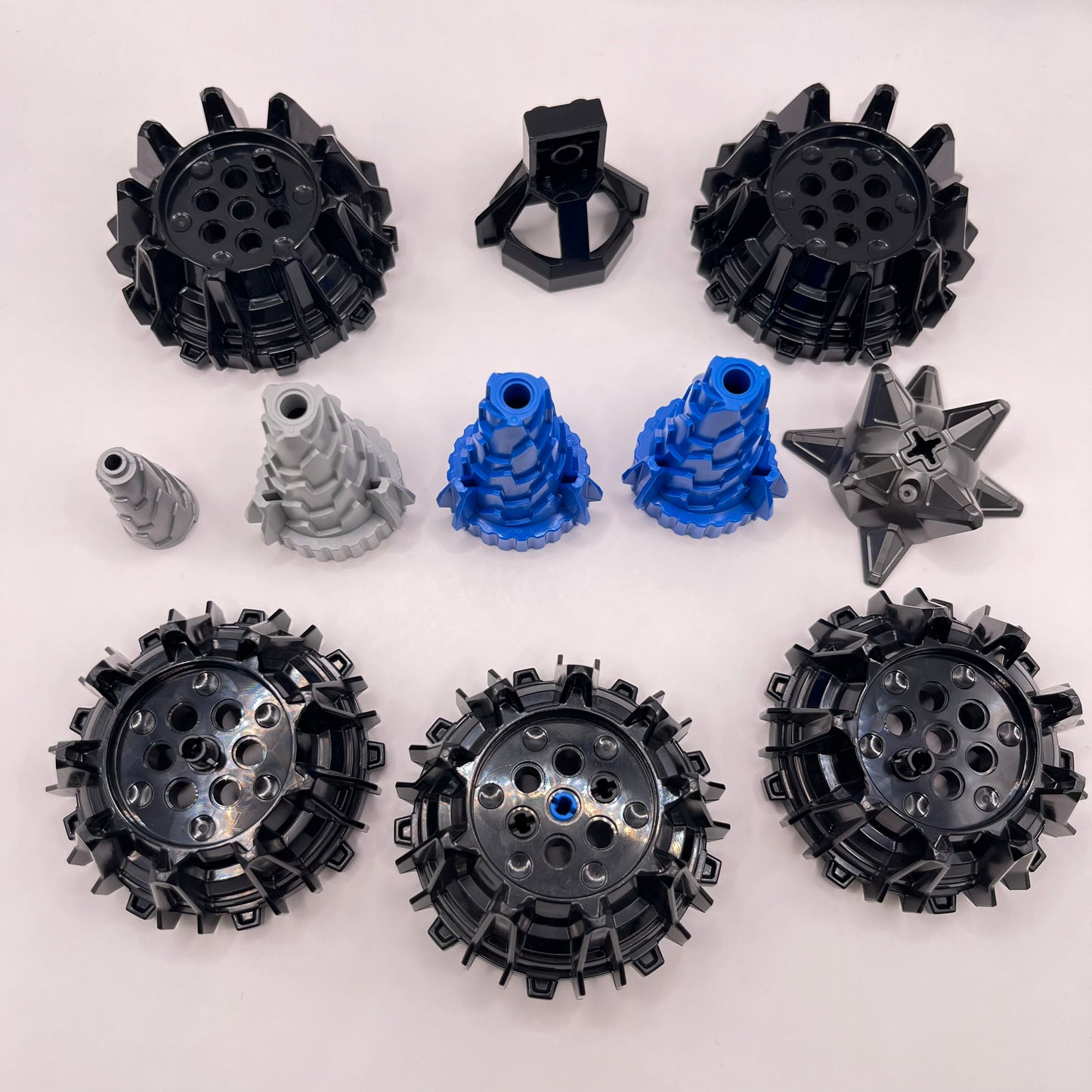 LEGO Large Tread Wheels and Cones,  11 Pieces