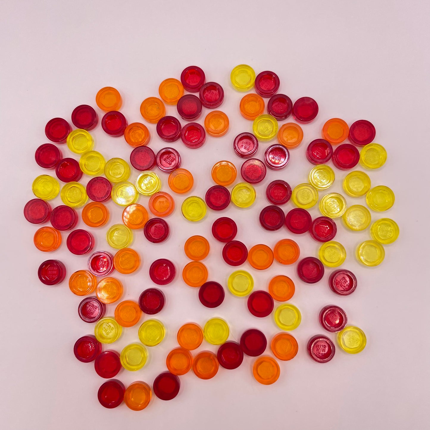 LEGO Tiles Round 1x1, Transparent, Sunset, 100 Pieces