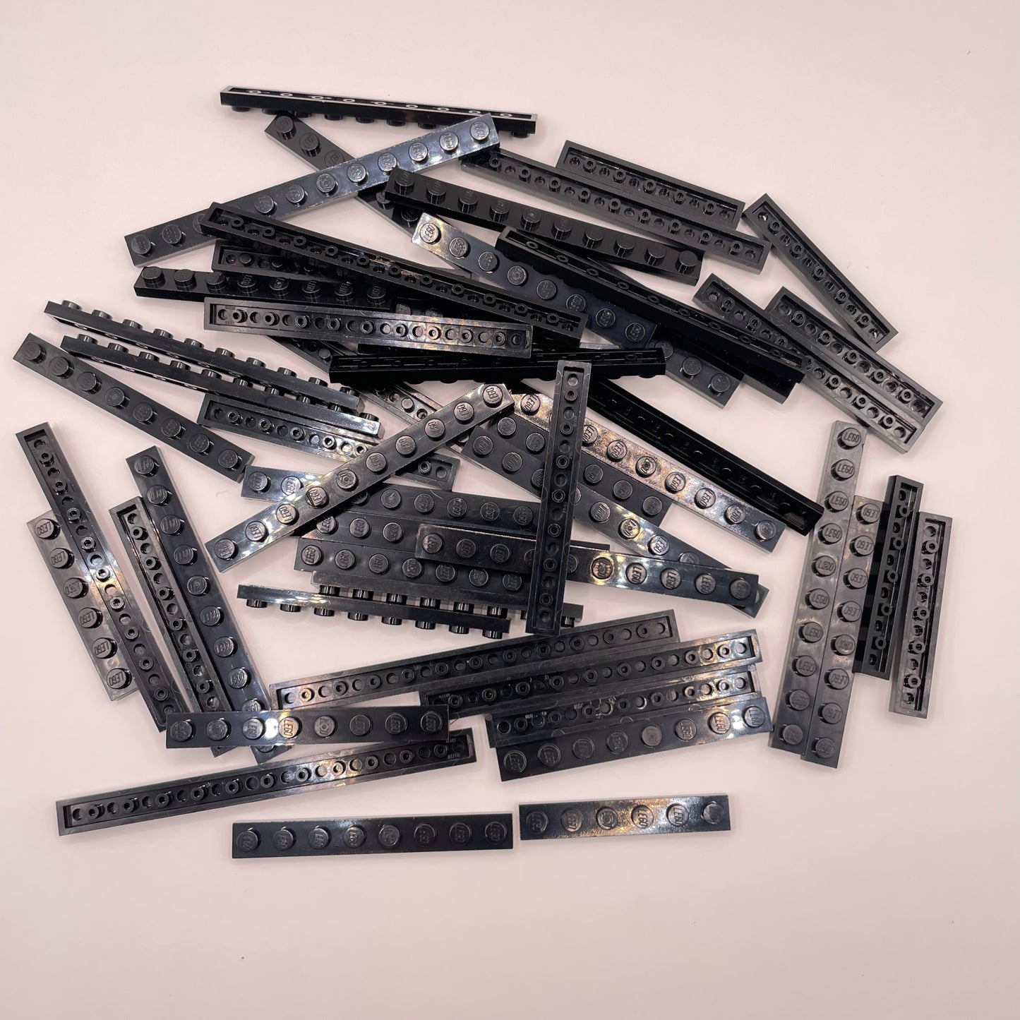 LEGO Long, 1x Plates, Black, Approx. 75g