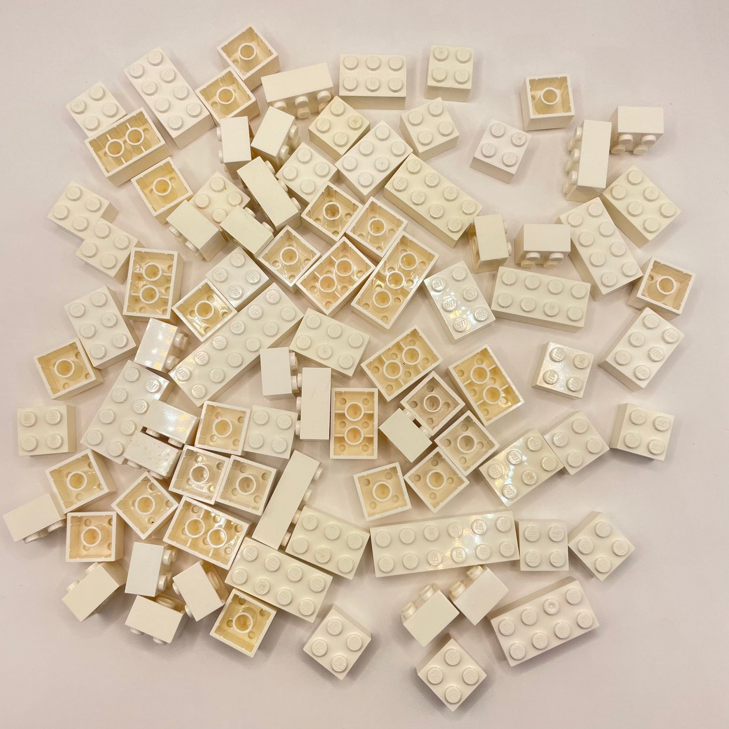 LEGO Bricks 2x Wide, White, Approx. 130g