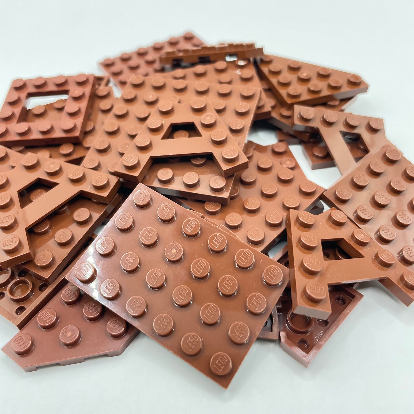 LEGO Mixed Plates, Reddish Brown, Approx. 60g