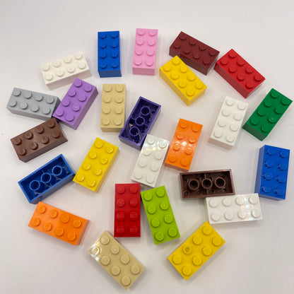 LEGO 2 x 4 Bricks, Mixed Colours, 25 Pieces