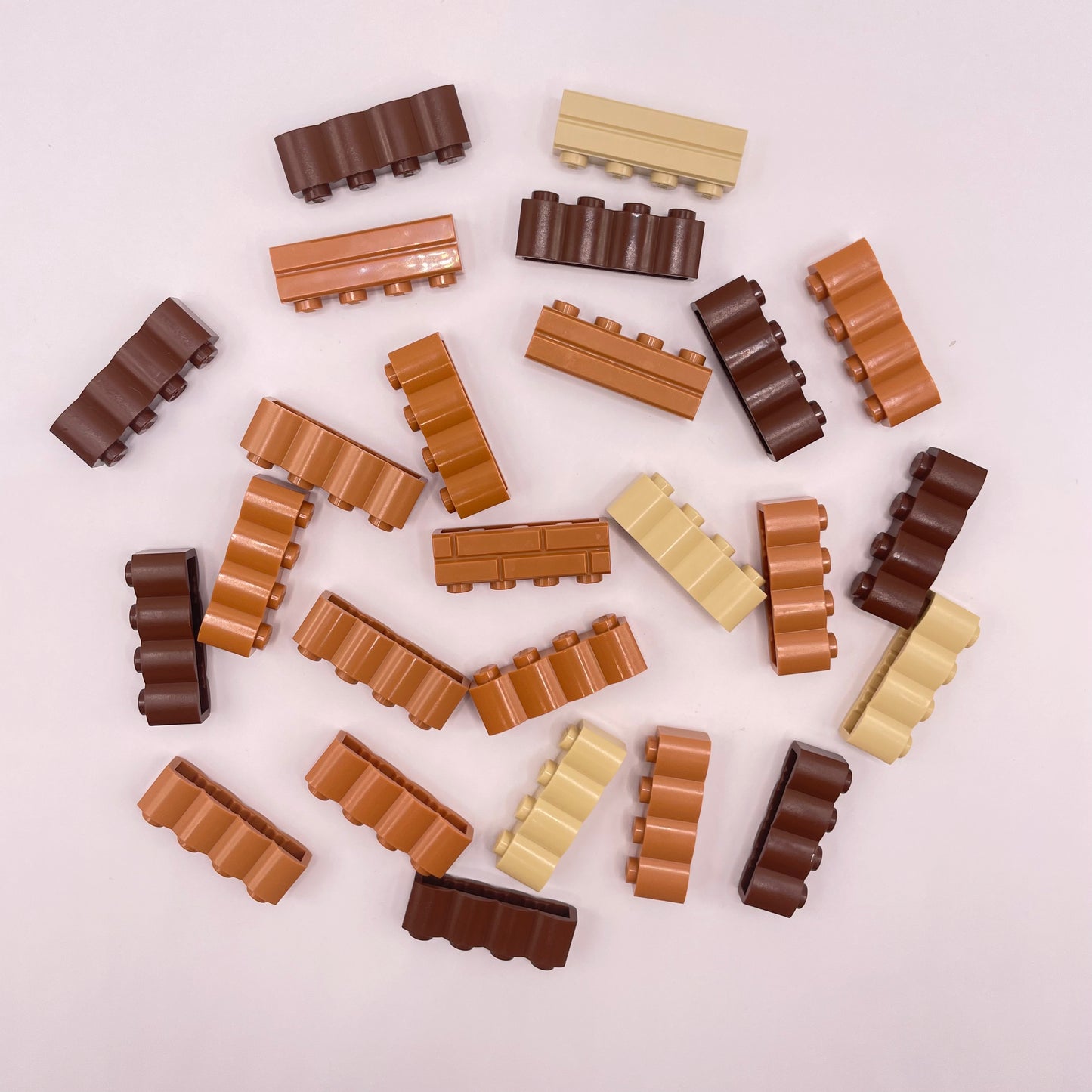 LEGO  Textured Bricks, Mixed Brown, 55 Pieces