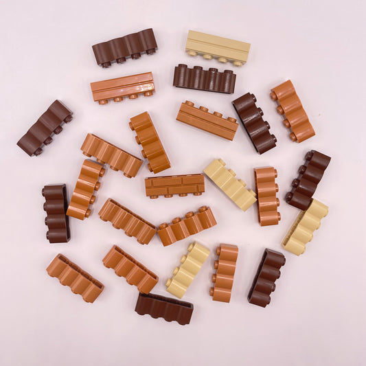 LEGO  Textured Bricks, Mixed Brown, 55 Pieces