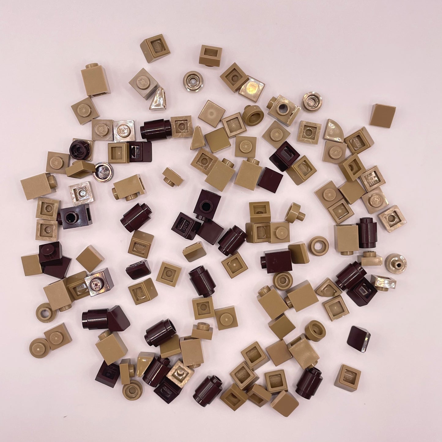 LEGO Greebling, Dark Tan, Dark Brown, 110 pieces
