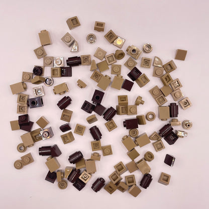 LEGO Greebling, Dark Tan, Dark Brown, 110 pieces