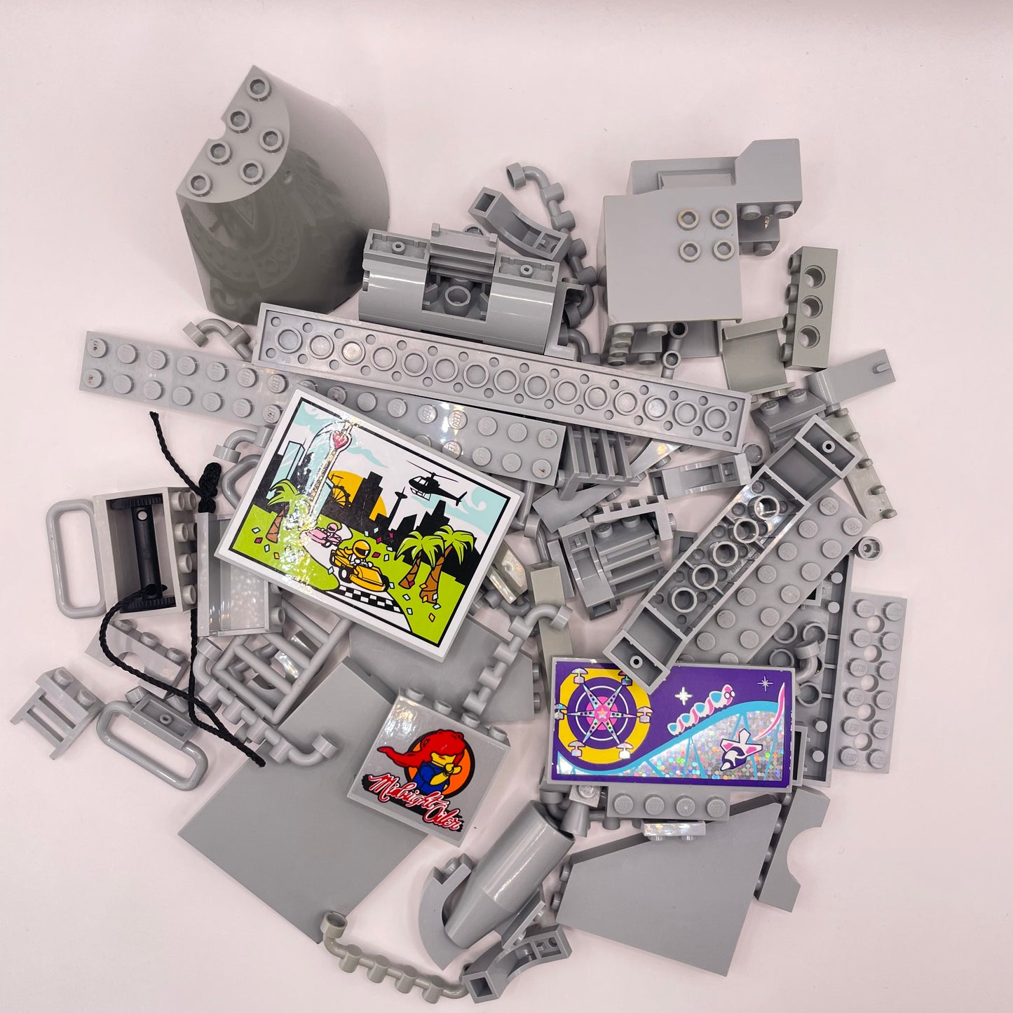 LEGO Vehicle Pieces, Light Bluish Grey, Approx. 140g