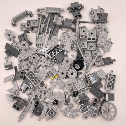 LEGO Vehicle Pieces, Mixed Bluish Grey, Approx. 140g