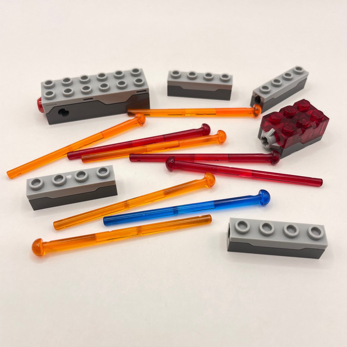 LEGO Mixed Transparent, Light Brick (Works), Projectile Launcher and Projectiles, (15 Pieces)