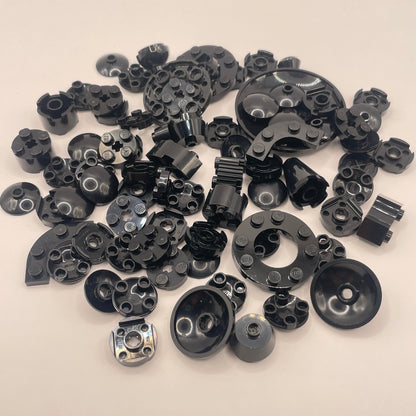 LEGO Round Pieces, Black, Approx. 40g