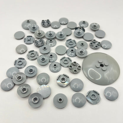 LEGO Light Bluish Grey, Round Tiles and Dishes, Approx. 20g