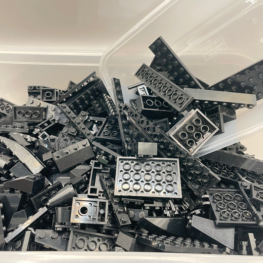 LEGO Random Selection, Black, Mixed Bricks, Bulk, Approx. 1kg