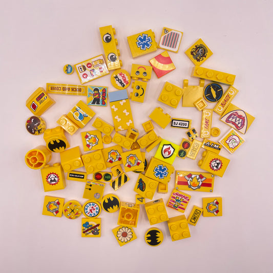 LEGO Small Stickers, Yellow Vehicles, 75 Pieces