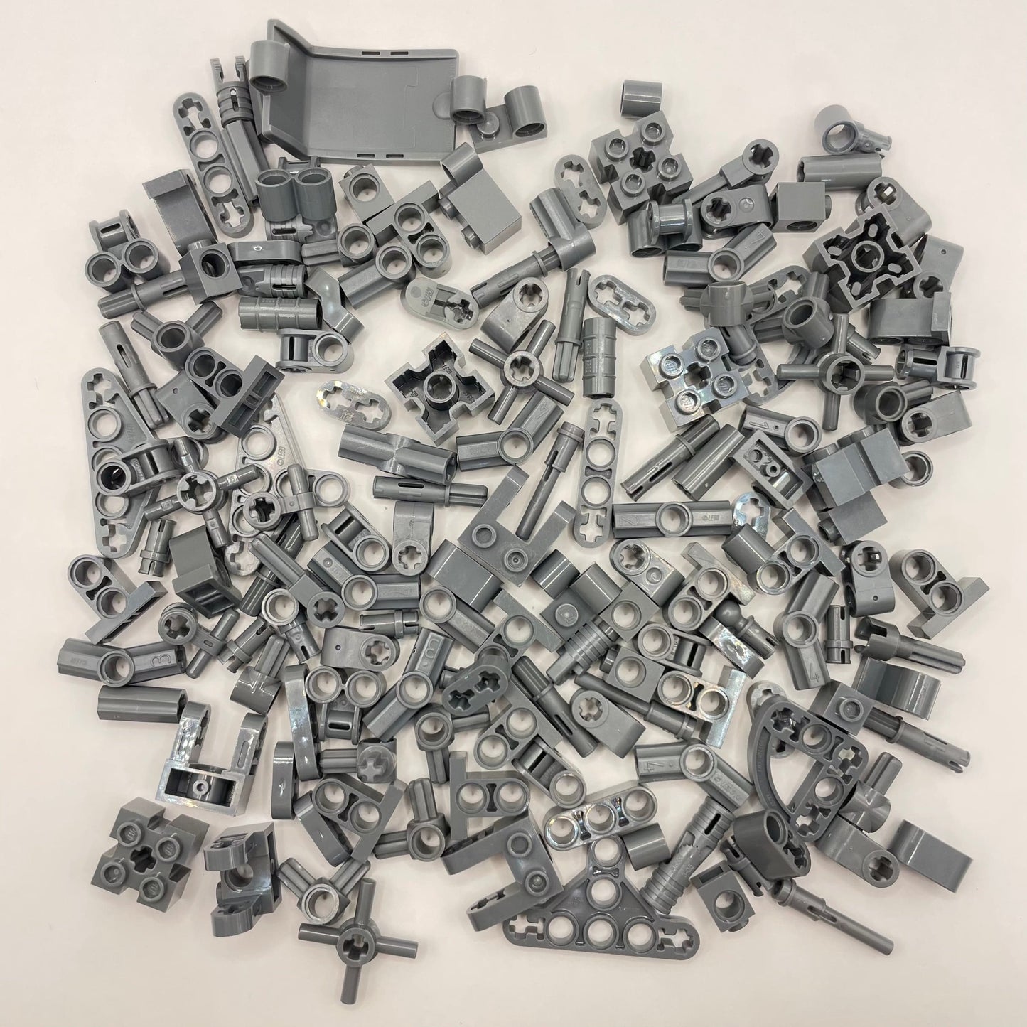 LEGO Small Technic with Pins, Dark Bluish Grey, Approx. 80g