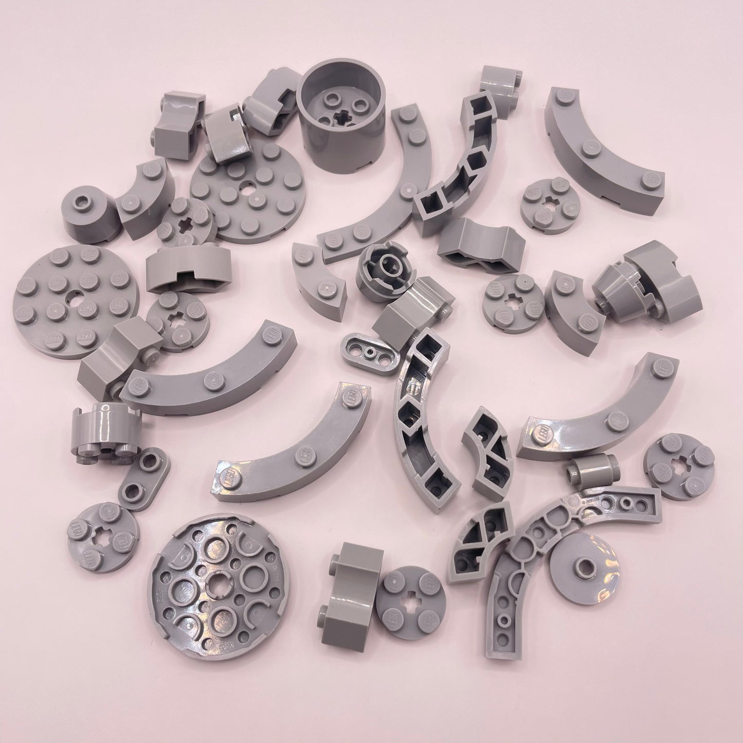 LEGO   Round Mixed Pieces, Light Bluish Grey, Approx. 43g