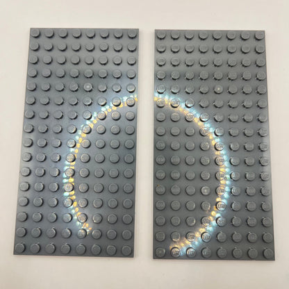 LEGO 8x16 Plates, Dark Bluish Grey, 2 Pieces,