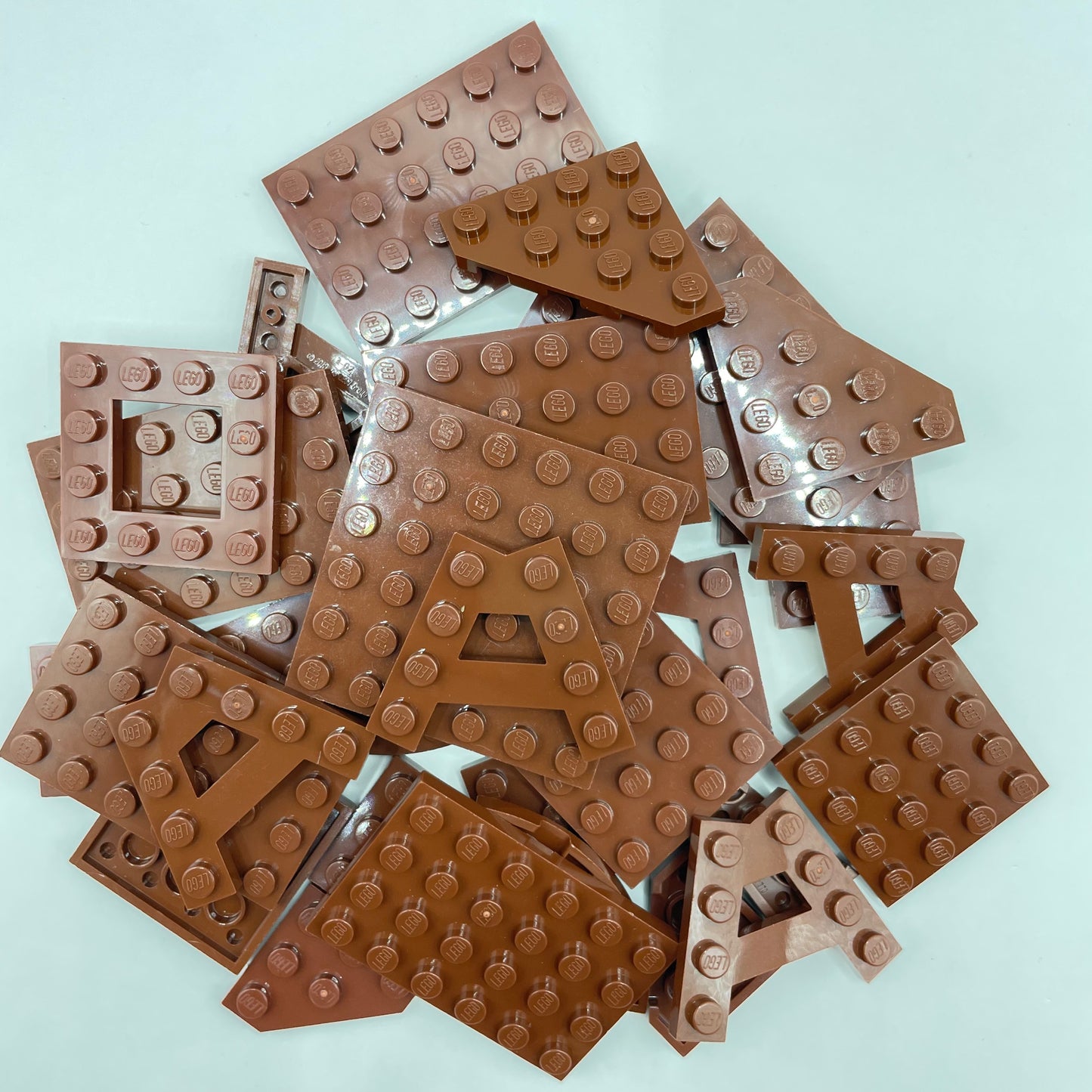 LEGO Mixed Plates, Reddish Brown, Approx. 60g