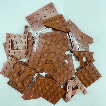 LEGO Mixed Plates, Reddish Brown, Approx. 60g