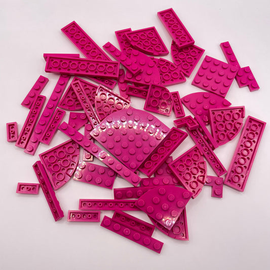 LEGO Plates, Magenta, Approx. 65g