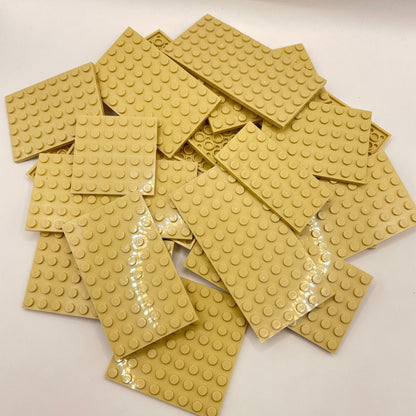 LEGO Medium Plates, Tan, Approx. 160g