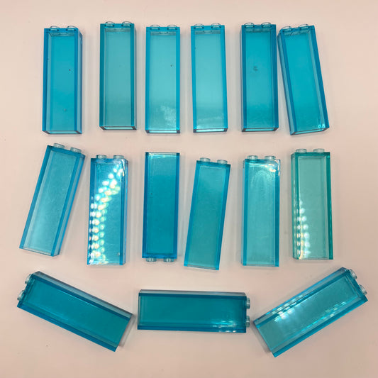 LEGO Tall Brick, Transparent Blue, Building, 15 Pieces