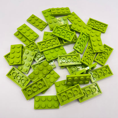 LEGO Plates, 2x4, Lime, 40 Pieces