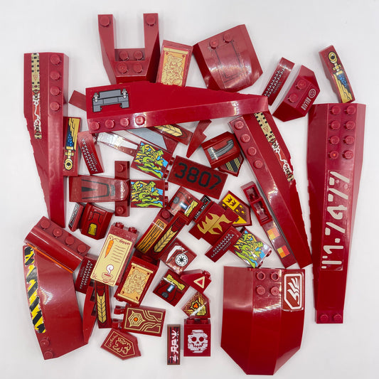 LEGO  Mixed Stickers Pieces, Dark Red, Approx. 80g