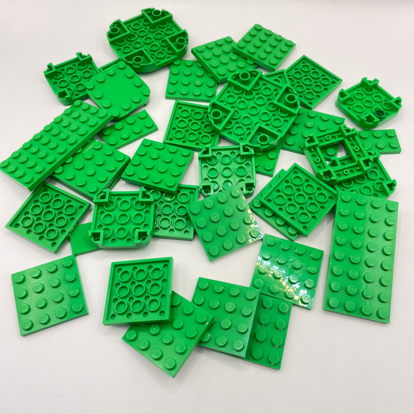 LEGO Plates, Bright Green, Approx. 85g