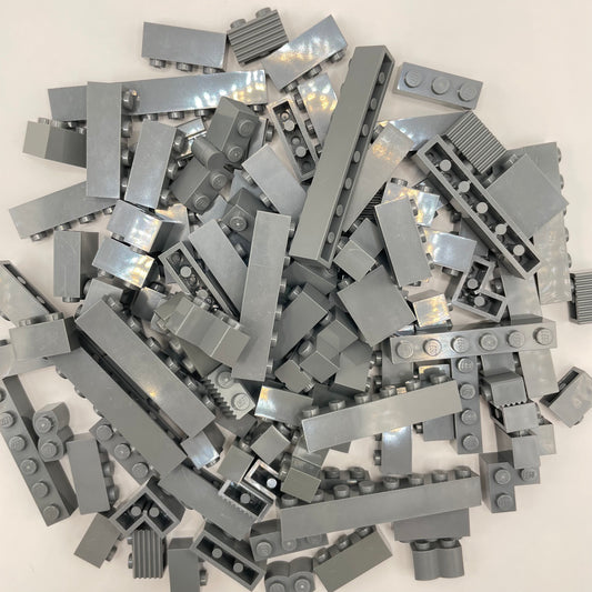 LEGO Bricks 1x Wide, Dark Bluish Grey, Approx. 130g