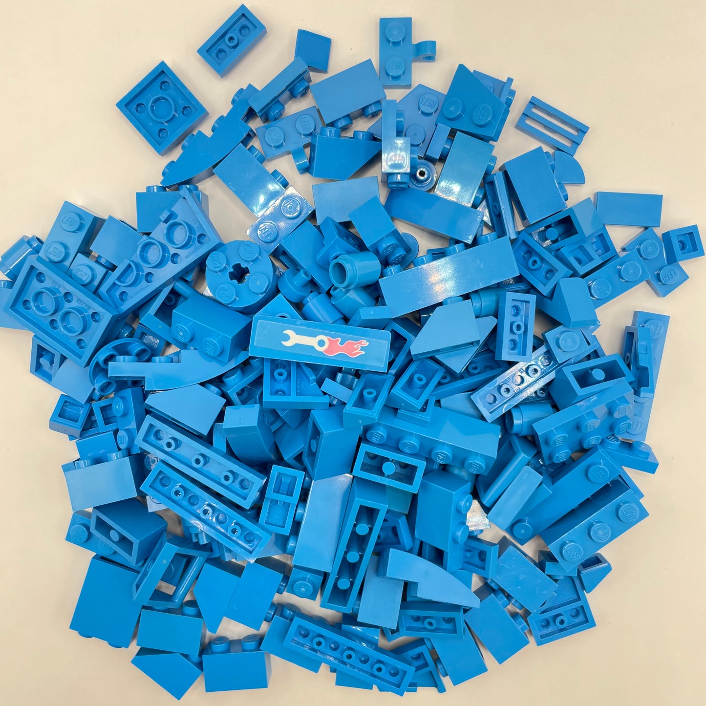 LEGO Mixed Pieces, Dark Azure, Approx. 100g