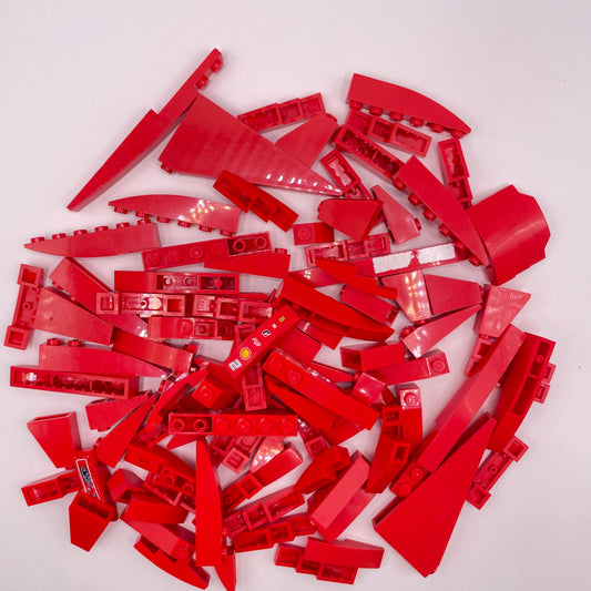 LEGO Red,  Mixed Skinny Tall Slopes, Approx. 110g